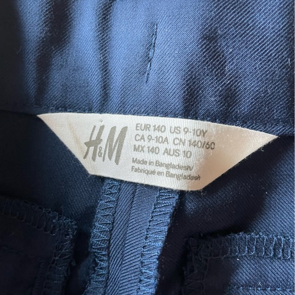 9-10 NEW H&M Woven Dress Pants / Uniform Pants, Dark Blue, Relaxed Fit - Picture 10 of 11